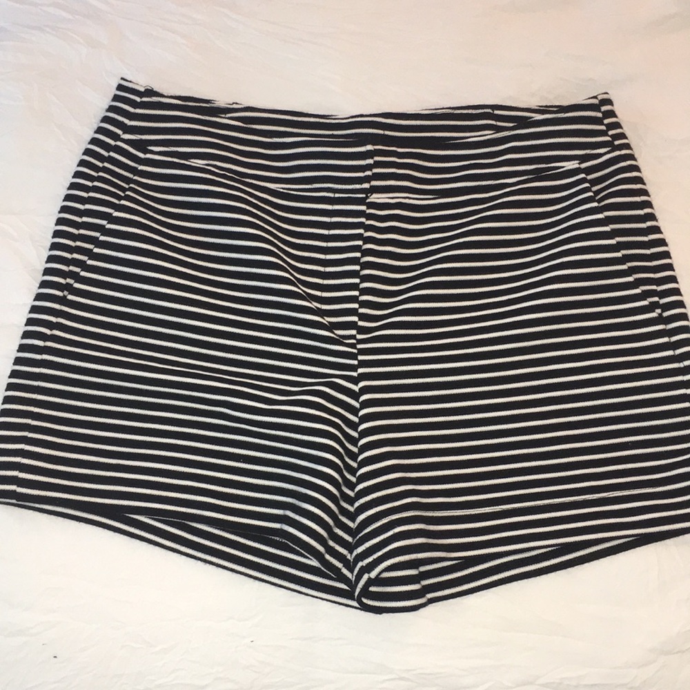 Black striped shorts